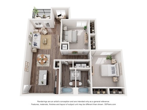 a 1 bedroom floorplan is shown in this illustration